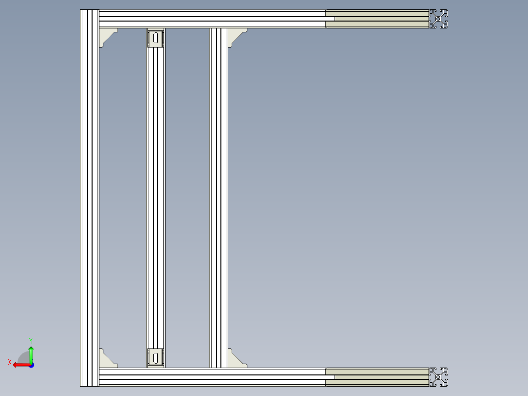 铝型材小车架子后视图