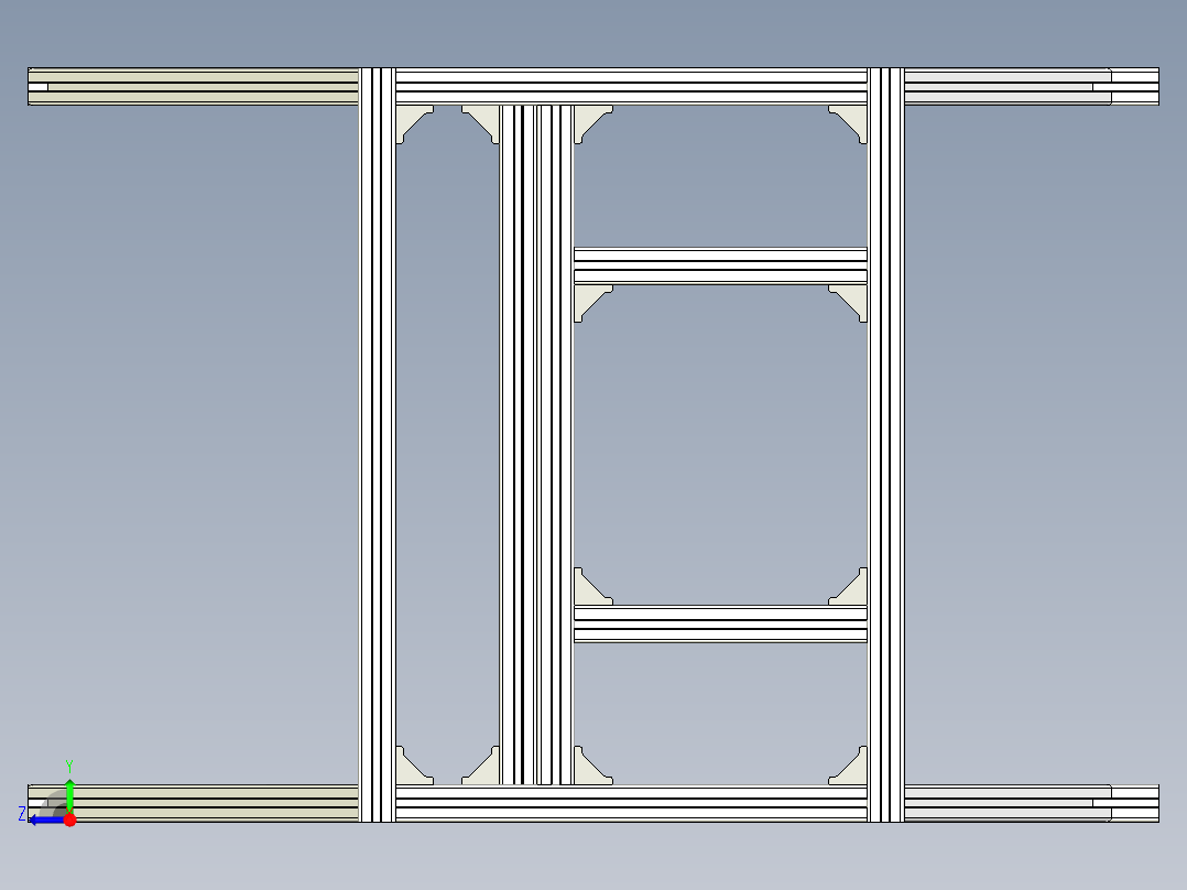 铝型材小车架子右视图