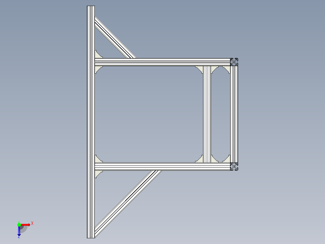 铝型材小车架子俯视图