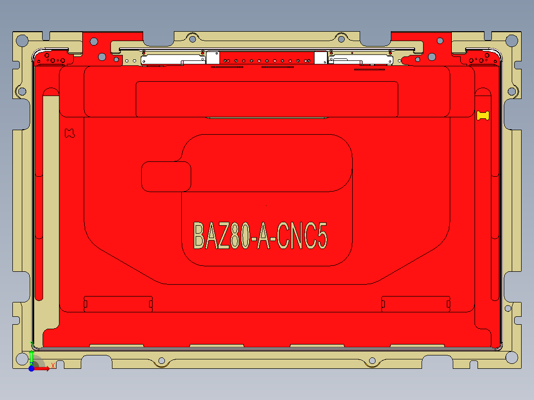 BAZ80-A笔记本CNC工装夹具三维模型-CNC5前视图