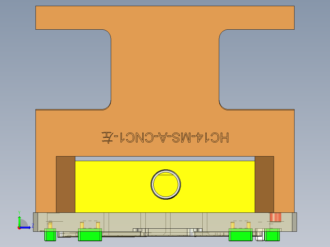 HC14-MS笔记本CNC工装夹具三维模型-A-CNC1左视图
