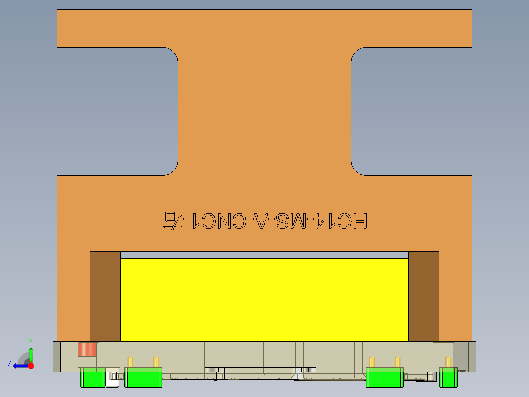 HC14-MS笔记本CNC工装夹具三维模型-A-CNC1右视图
