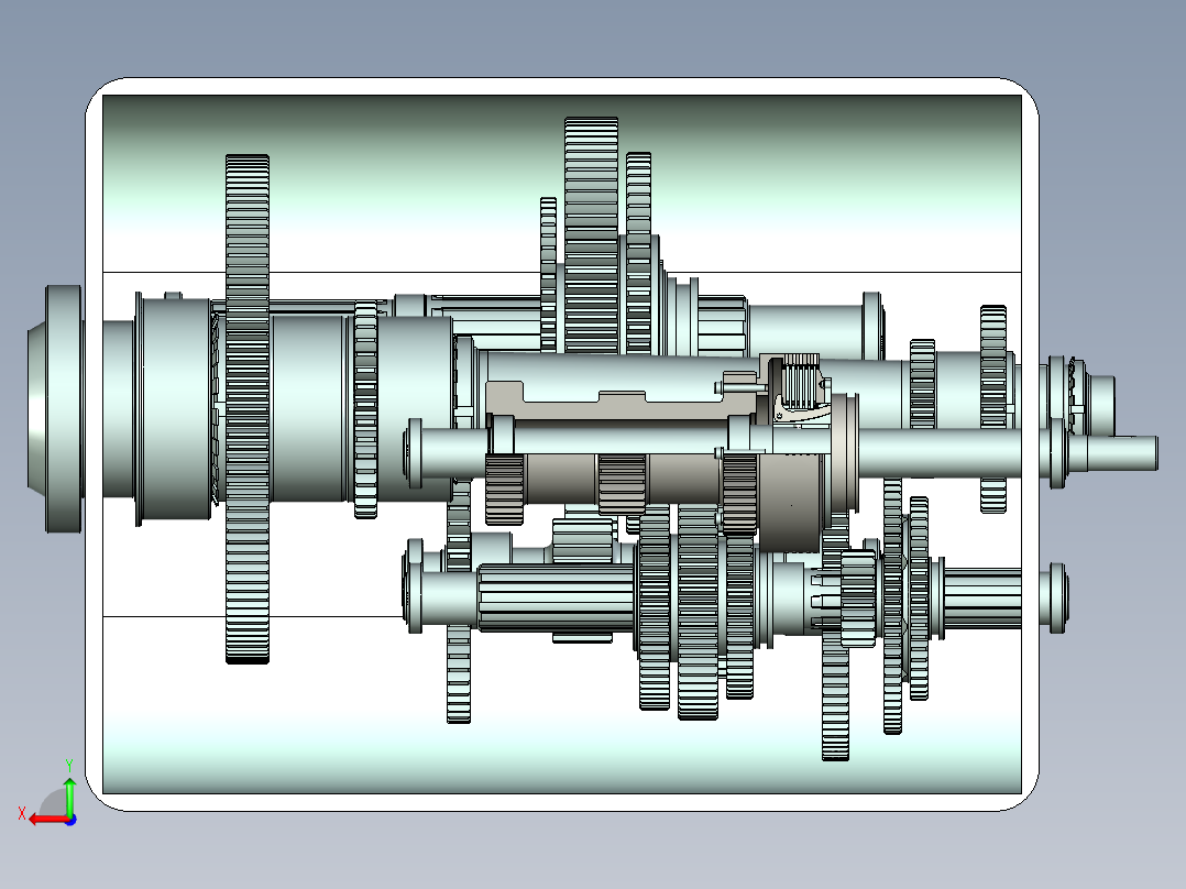 多重传动结构设计后视图