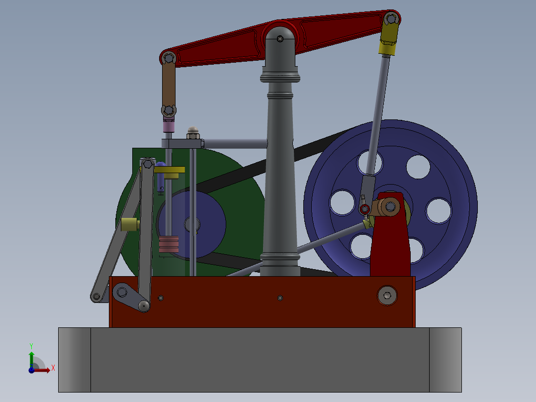蒸汽机steam-engine-125834-模型格式为 sw前视图