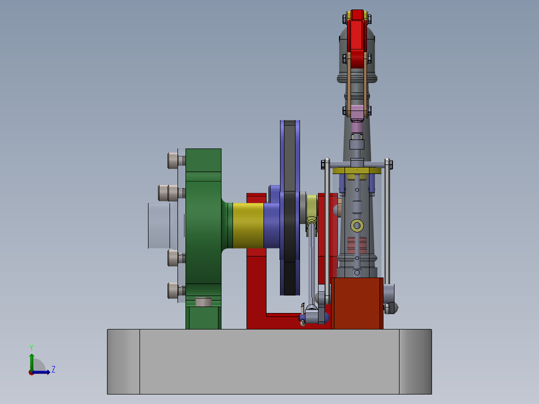 蒸汽机steam-engine-125834-模型格式为 sw左视图