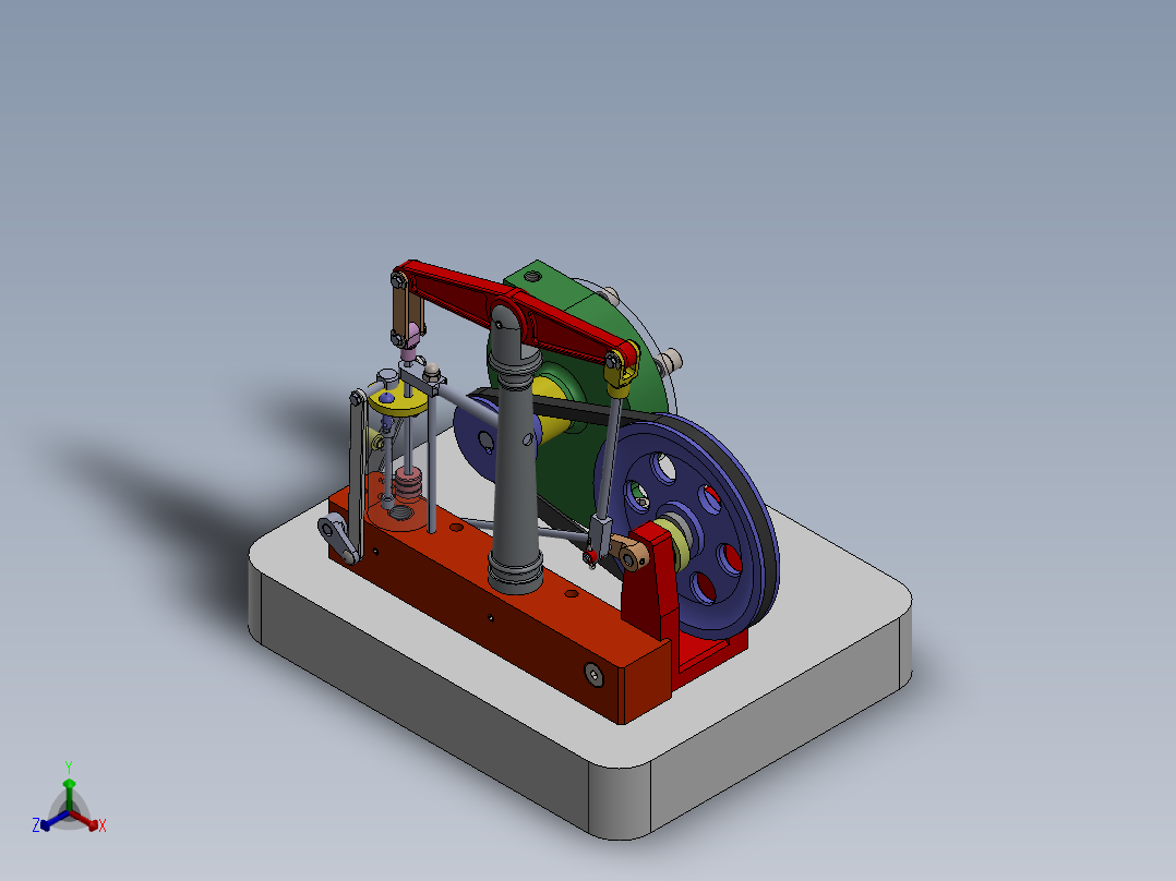 蒸汽机steam-engine-125834-模型格式为 sw正等轴测图