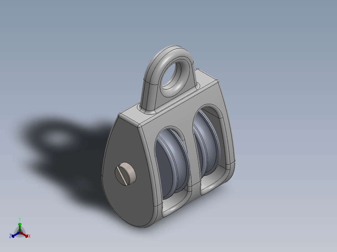 双定滑轮正等轴测图