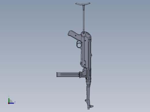 手枪左轮冲锋枪老式狙击步枪设计3D图纸maschinenpistole-40-mp-40 SW IGS左视缩略图