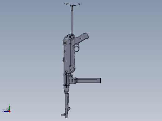 手枪左轮冲锋枪老式狙击步枪设计3D图纸maschinenpistole-40-mp-40 SW IGS右视缩略图