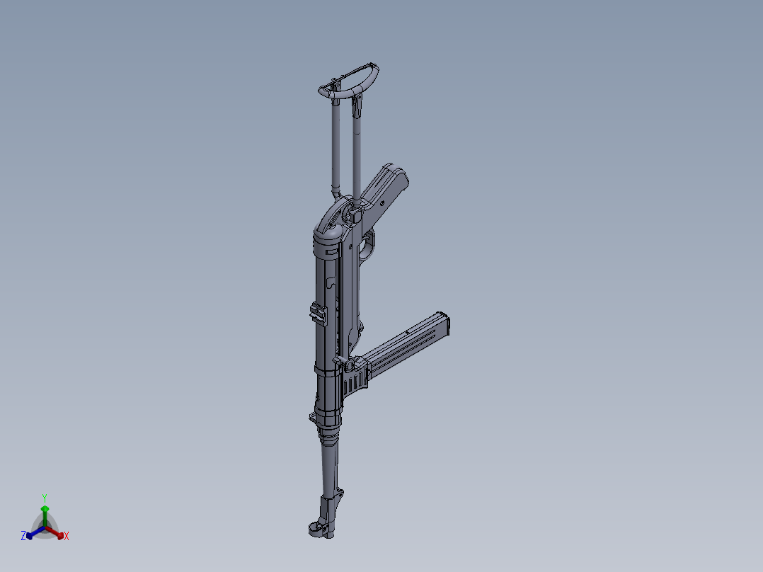 手枪左轮冲锋枪老式狙击步枪设计3D图纸maschinenpistole-40-mp-40 SW IGS正等轴测图