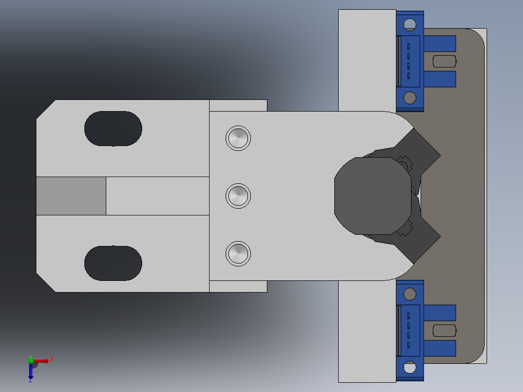 基于槽型光电的方向检测机构俯视图