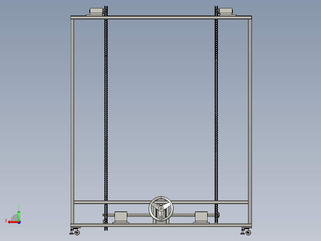 钢架构件吊装的龙门式起重机后视图