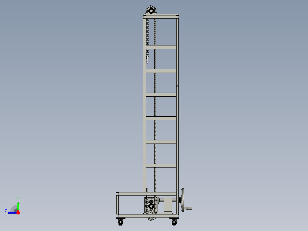 钢架构件吊装的龙门式起重机右视图