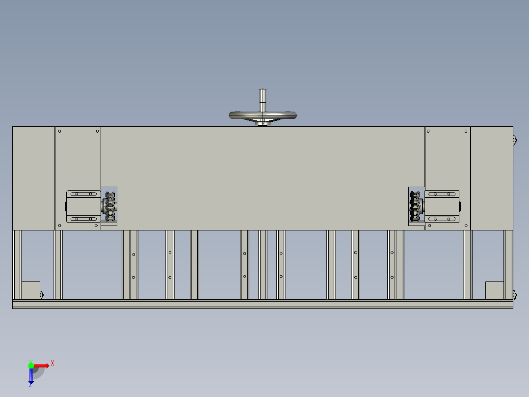 钢架构件吊装的龙门式起重机俯视图