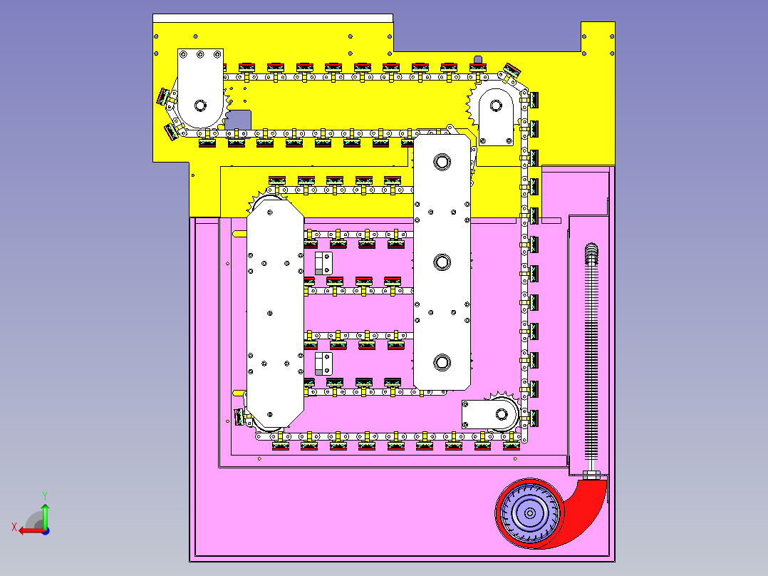 电容链条输送线设计后视图
