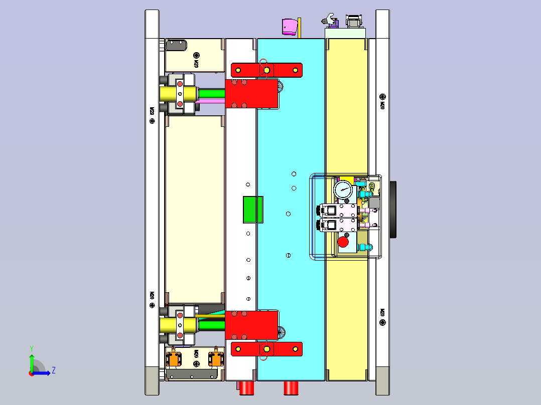 电动三轮散热盖板1+1塑胶模具左视图
