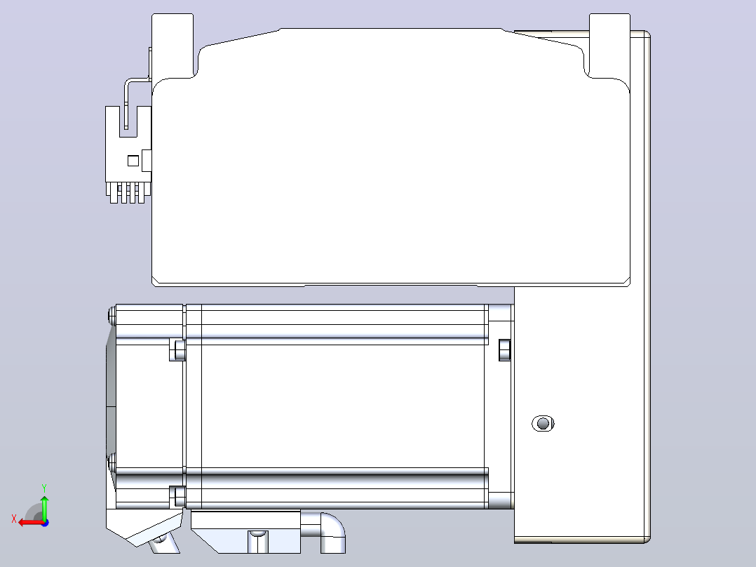 皮带直线轴半封闭可选导轨TPA-HNB-140D-120-L2750-LP-C-P40-N3后视图