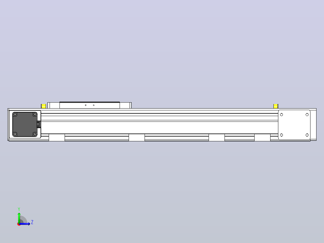 DMEB80-LTCR欧规同步带模组直线模组（电机左折直连）[DMEB80-L20S350-DT400-C2U-LTCR]左视图