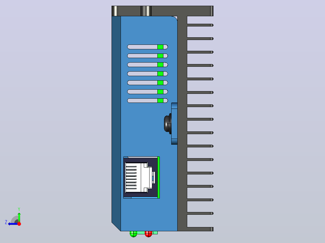 数字步进电机与驱动器3DM580_3D图右视图