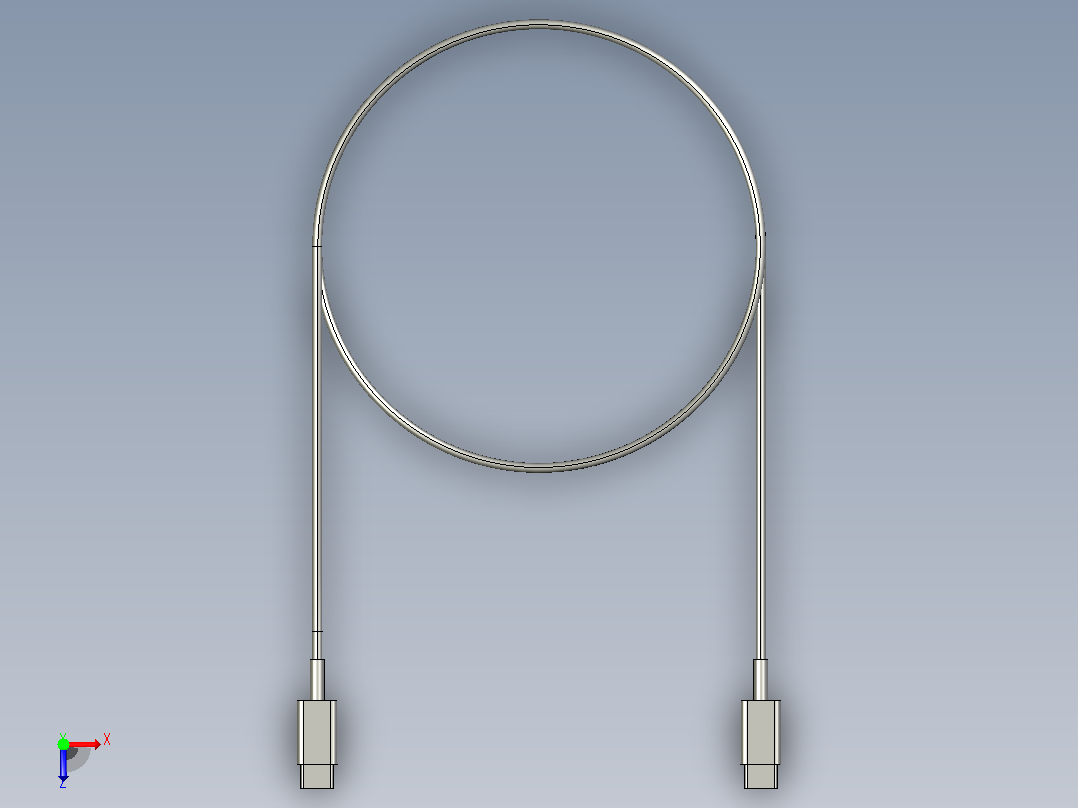 苹果USB-C到USB-C电缆1米俯视图