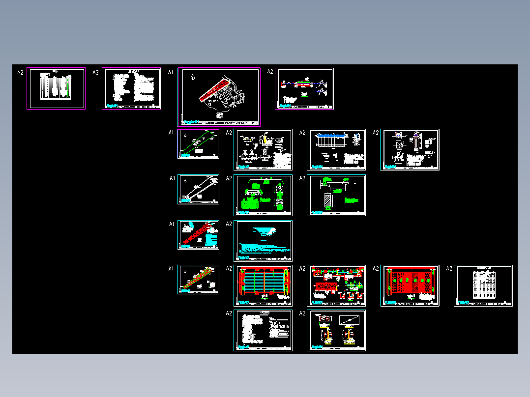 复合垂直流人工湿地CAD图纸 复合垂直流人工湿地园林景观设计图纸