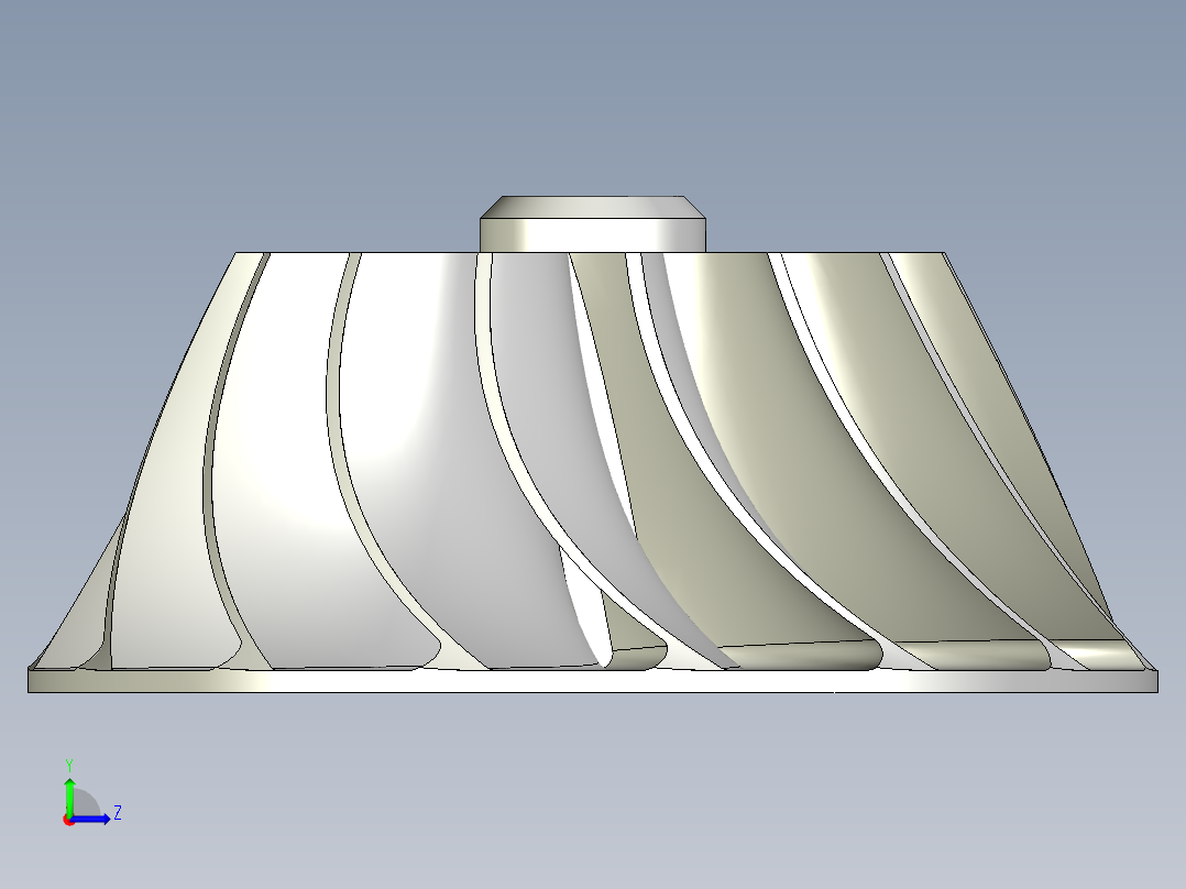 solidworks 压缩机和涡轮机车轮左视图