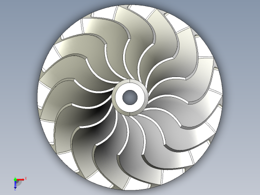 solidworks 压缩机和涡轮机车轮俯视缩略图