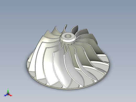 solidworks 压缩机和涡轮机车轮正等轴测缩略图