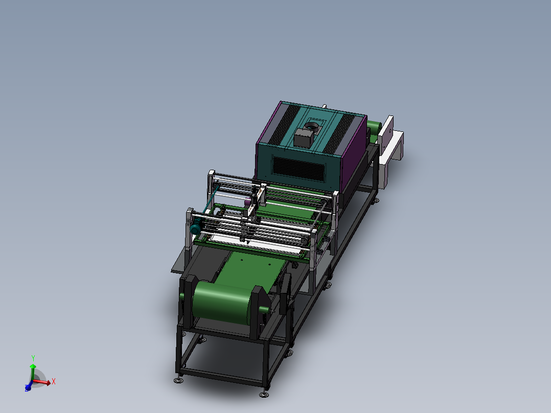 无纺布丝印机熔喷布机3d图纸