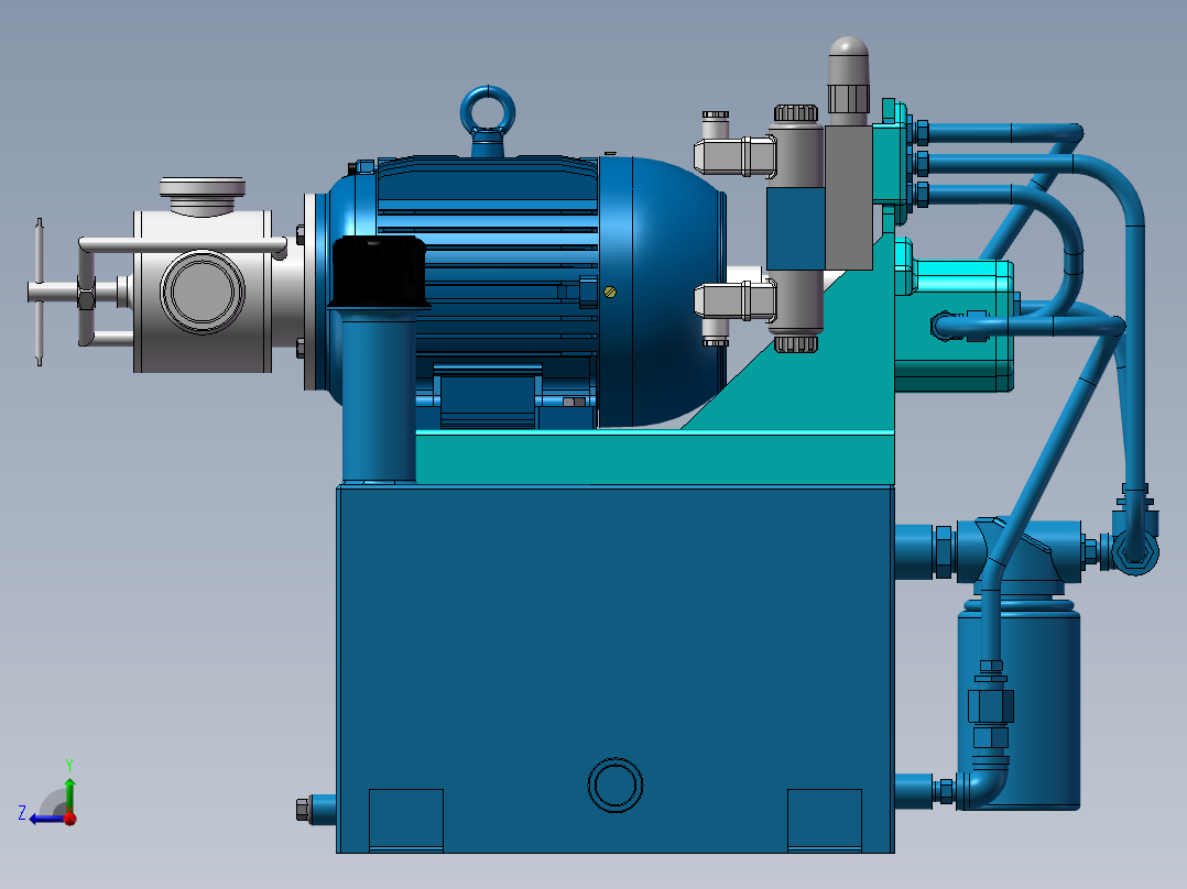 电机泵油箱设计右视图