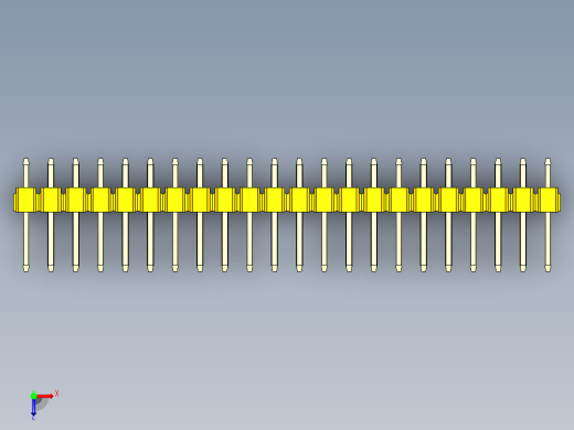 彩色公头100mil（2.54mm）系列-DS1021_yellow_1x22p_100mil_Type1_rev1.0俯视缩略图