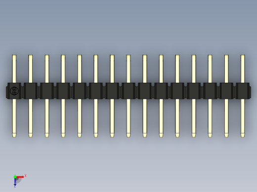 彩色公排针 100mil 2.54mm 系列-DS1022_black_2x15p_100mil_TypeD_rev1.0俯视缩略图
