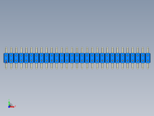 彩色公排针 100mil 2.54mm 系列-DS1022_blue_58p_100mil_TypeSMT_rev1.0前视缩略图