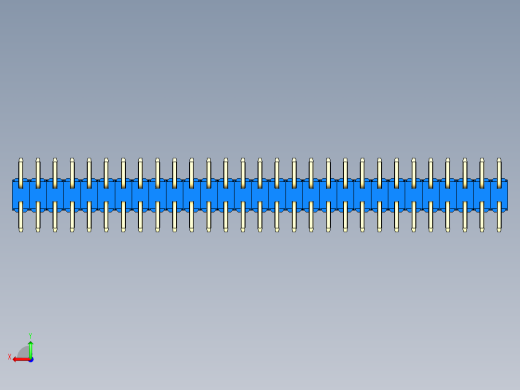 彩色公排针 100mil 2.54mm 系列-DS1022_blue_58p_100mil_TypeSMT_rev1.0后视缩略图