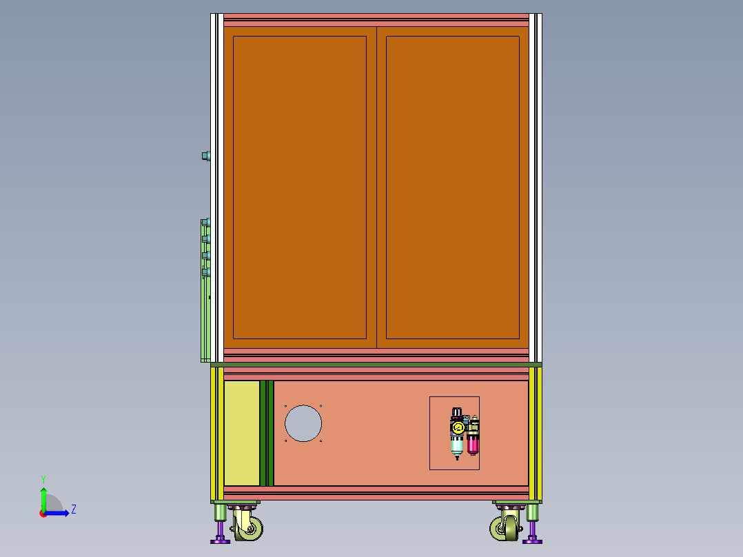 一体台式五轴硅胶自动打胶机左视图