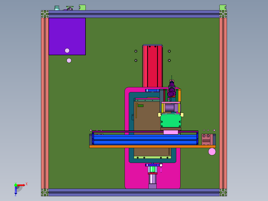 一体台式五轴硅胶自动打胶机俯视图