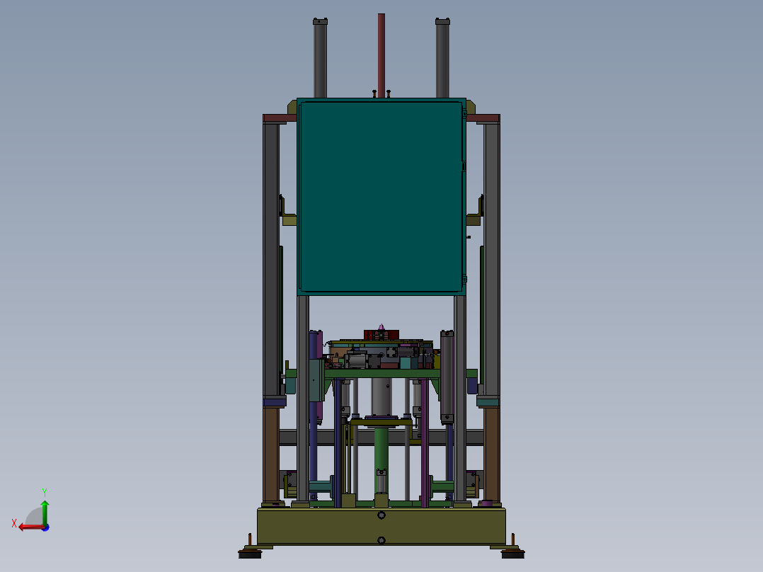定子封装机3D图后视图