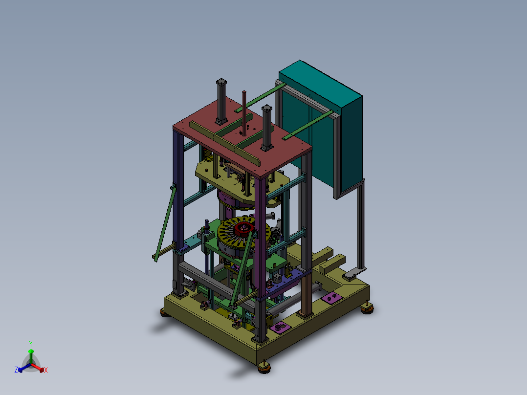 定子封装机3D图正等轴测图