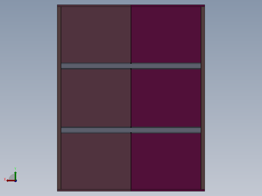 洁净室移门无尘衣柜鞋柜后视图