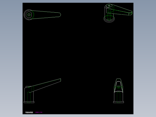 調整式把手(鋅合金)2442(A)-2D多系列多零件图纸模型
