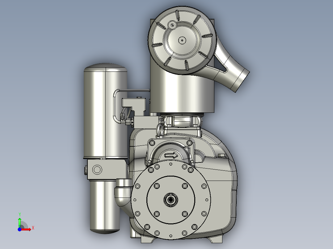 空气压缩机过滤器安装座--stp前视图