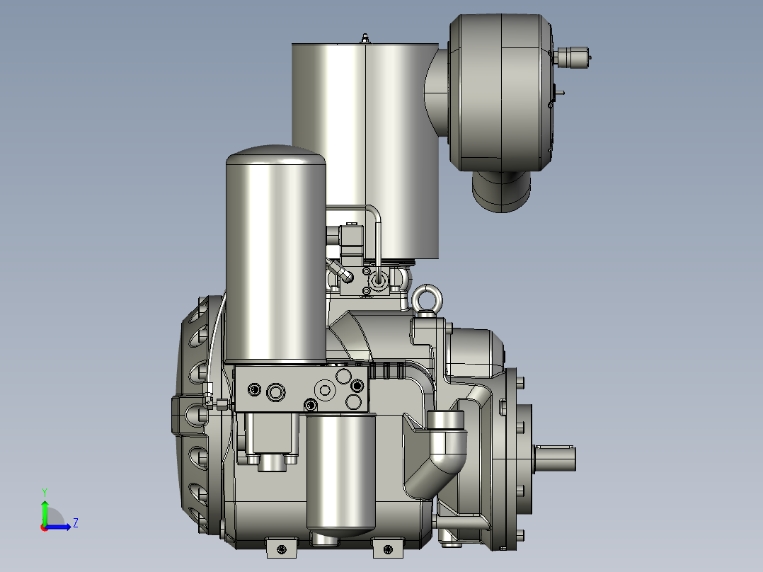 空气压缩机过滤器安装座--stp左视图