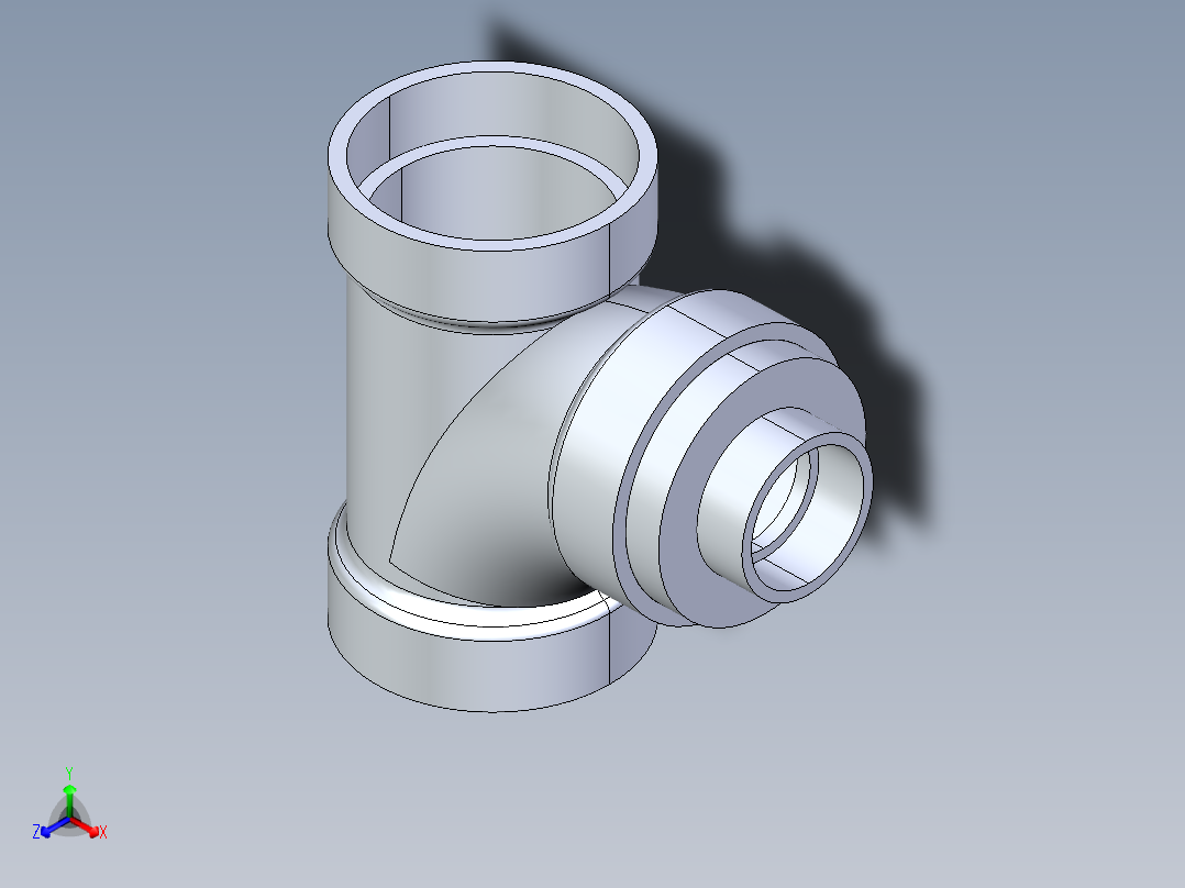 船舶管路系统S14_SeaDrainPLUS_SanitaryReducingTee-SxSxS_37E261532_3x1-1-2in Sea Drain Plus - Sanitary Reducing Tee - SxS主视图