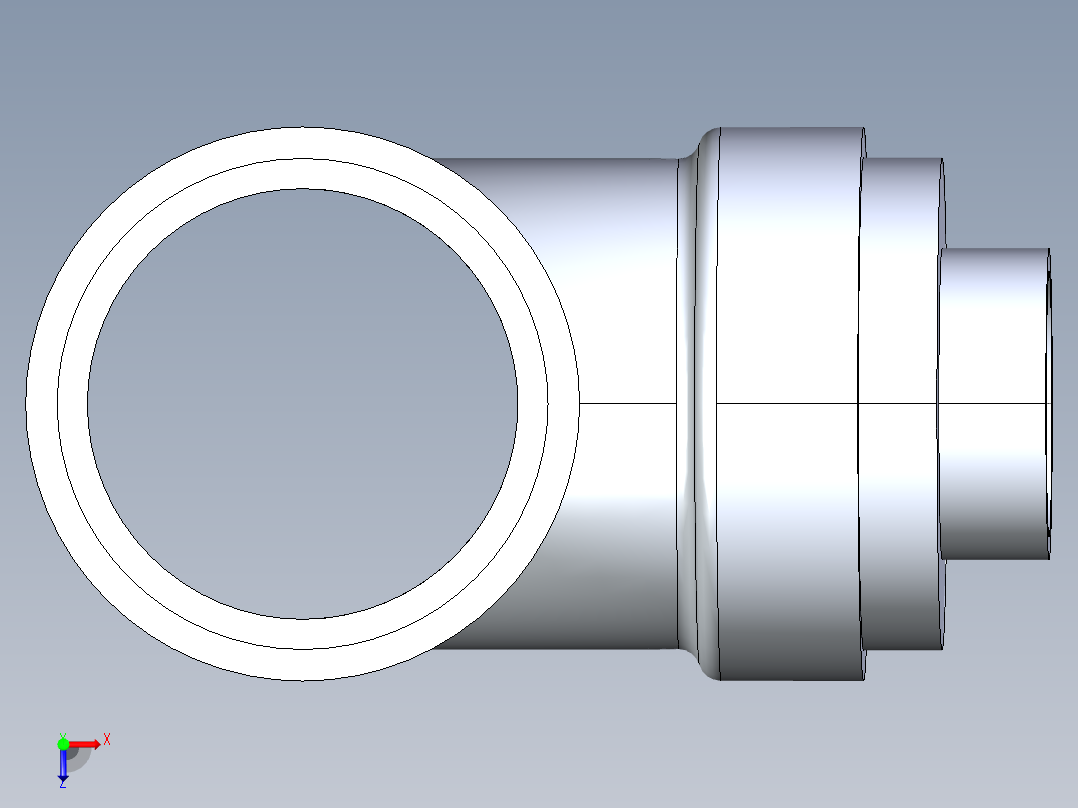 船舶管路系统S14_SeaDrainPLUS_SanitaryReducingTee-SxSxS_37E261532_3x1-1-2in Sea Drain Plus - Sanitary Reducing Tee - SxS俯视图