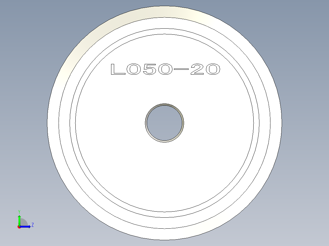 L050-20 同步皮带轮--stp三维 3d模型设计图左视图