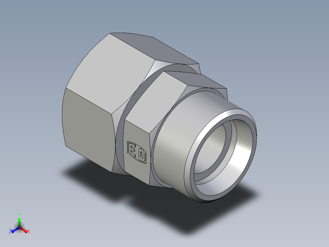 卡套式工业通用硬管接头EO_Distance_piece_adapter_DA22LOMDCF主视图