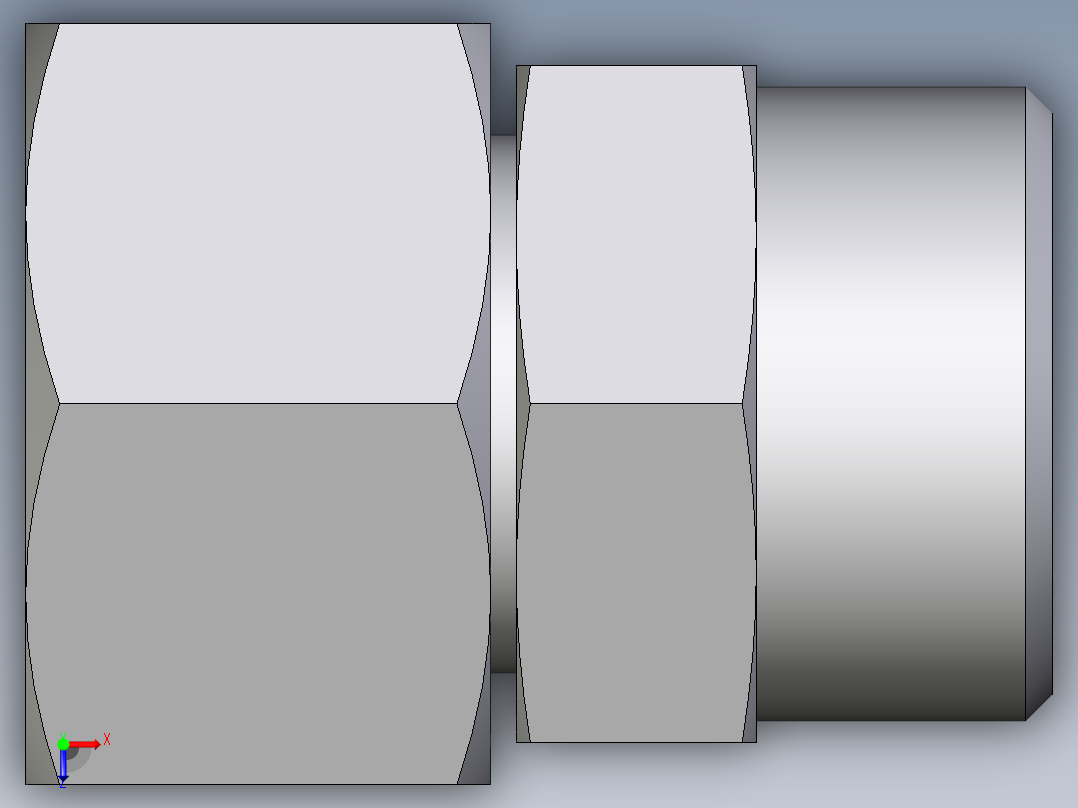 卡套式工业通用硬管接头EO_Distance_piece_adapter_DA22LOMDCF俯视图