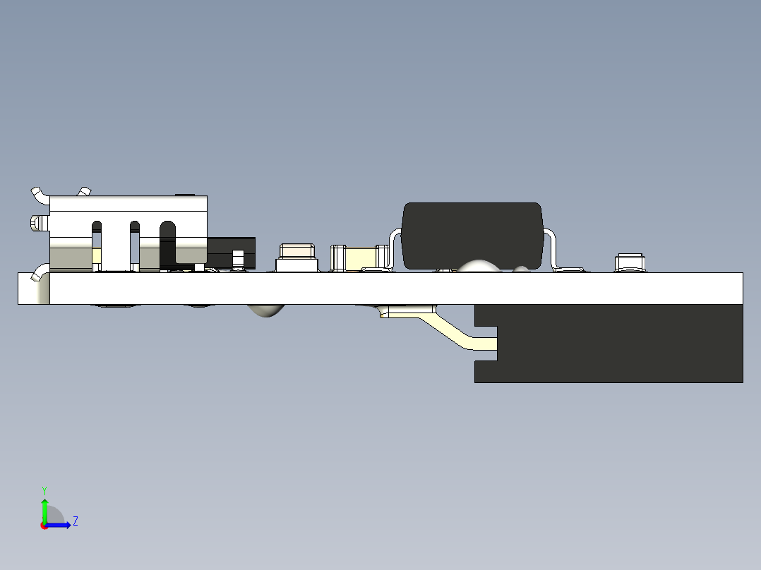 usb串口模块左视图