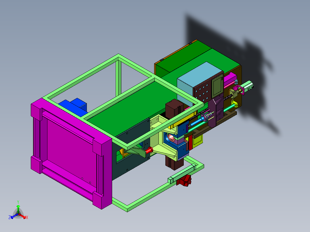 可稳定夹持的气弹簧充气机正等轴测图