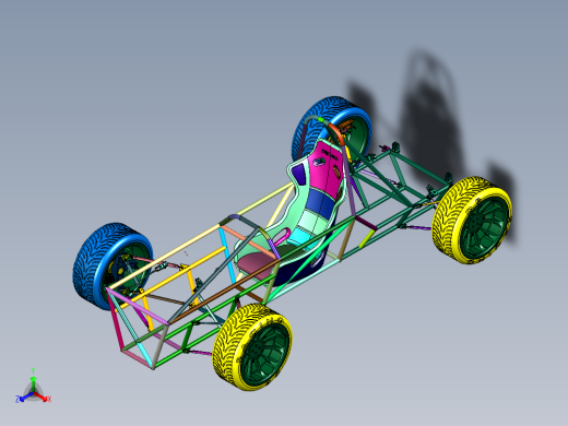 单人地形车框架正等轴测缩略图